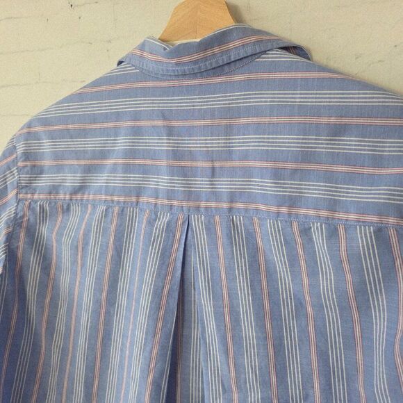 Grayson The Hero Shirt Size 3 / Medium Blue Striped By Frank & Eileen Preppy - Picture 7 of 10